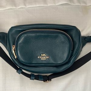 Coach Belt Bag in Teal Pebble Leather